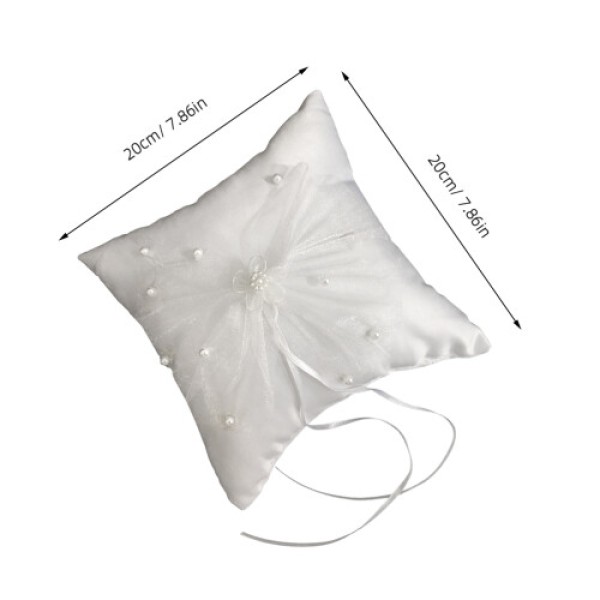 2 Pieces Bridal Pillow with Flowers and Beads